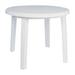 Luxury Commercial Living 35.5 White Round Outdoor Patio Dining Table