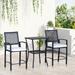 Outsunny 3pcs Patio Bar Set with Soft Cushion Rattan Wicker Outdoor Furniture Set for Backyards Lawn Deck Poolside