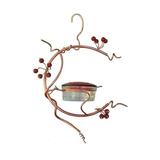 Alexsix Hummingbird Feeder for Outdoor Decorative Metal Copper Red Berries Branches Art Hanging Ornament for Garden Home
