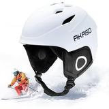 AKASO Ski Helmet for Men and Women Snow Sport Helmet Ski Helmet for Youth White-L