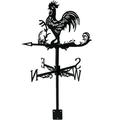 Fyeme Chicken Wind Vane Stainless Steel Rooster Wind Direction Indicator Anti-Aging Rooster Weathervane Decorative Chicken Wind Vane Ornament for Farmhouse Garden Courtyard