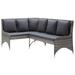 Andoer Garden Corner Sofas 2 pcs Poly Rattan Gray