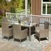 Nestfair 7-Piece Patio Dining Set Wicker Furniture Seating with Beige Cushions