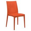 LeisureMod Weave Mace Indoor/Outdoor Dining Chair-Color:Orange Style:Armless