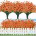 Morttic 8 Bundles Artificial Daisies Flowers Outdoor Spring UV Resistant Fake Greenery Plastic Bushes Faux Shrubs Planter for Garden Window Box Hanging Plants Porch Indoor Outside Decor (Orange)