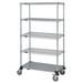 Chrome Wire Shelving 4-Wire Shelf and 1-Solid Shelf Stem Caster Cart - 63 in.