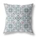 HomeRoots 414731 26 in. Powder Blue & White Paisley Indoor & Outdoor Throw Pillow