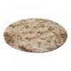 ShengShi 100cm Area Rug Fluffy Colorful Shag Round Area Rug Plush Carpet Kids Girls Living Rooms Bedroom Decors Kaki