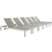 Pemberly Row Modern Aluminum Patio Chaise Lounge Set in Gray/Silver (Set of 6)