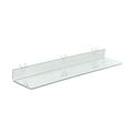 Azar Displays 556010 Clear Acrylic Shelf for Pegboard & Slatwall 24 x 4 x 2 4-Pack