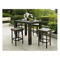 Palm Harbor 5 Piece Outdoor Wicker High Dining Set - Table & Four Stools