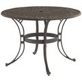 Bowery Hill Traditional Brown Aluminum Outdoor Dining Table