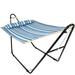 Sunnydaze Quilted 2-Person Hammock with Multi-Use Universal Stand - Misty Beach