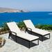 Gymax 2PCS Adjustable Patio Rattan Chaise Recliner Lounge Chair w/ Cushion