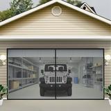 VEVOR Garage Door Screen 16 x 7 ft for 2 Cars 5.2 lbs Heavy-Duty Fiberglass Mesh for Quick Entry with Self Sealing Magnet and Weighted Bottom Magnetic Screen Door for Mosquito