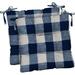 RSH DÃ©cor Indoor Outdoor Set of 2 Tufted Dining Chair Seat Cushions 20 x 20 x 2 Blue Buffalo Plaid