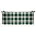 RSH DÃ©cor Indoor Outdoor 2â€� Tufted Bench Cushion with Ties (44â€� x 18â€� x 2â€�) Green Buffalo Plaid