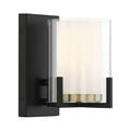 Savoy House 9-1977-1-143 Eaton 1 Light Wall Sconce in Matte Black with Warm Brass Accents (6 W x 8 H)