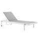 Pemberly Row Modern Aluminum Patio Chaise Lounge Chair in Gray/White