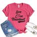 Live Love Baseball T-shirt Game Day Shirt Sports Mom Tshirt Softball Shirts Gift For Friend Cheerleader Top Women s Coach Tee