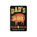 Dad s World Famous BBQ Chillin & Grillin Vintage Retro Novelty Metal Decor Wall Art Shop Man Cave Bar Aluminum 18 x24 Sign