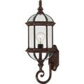 Nuvo Lighting 60/4972 Boxwood One Light Mid-Size One LightWall Lantern/Arm Up 100 Watt A19 Max. Clear Beveled Glass Rustic Bronze Outdoor Fixture []