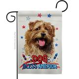 Breeze Decor Patriotic Norfolk Terrier Animals Dog 13 x 18.5 in. Double-Sided Decorative Vertical Garden Flags for House Decoration Banner Yard Gift