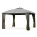 Garden Winds Replacement Canopy Top Cover for the Riviera Sonoma Wicker Gazebo - Slate Gray