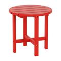 WestinTrends Outdoor Side Table All Weather Poly Lumber Adirondack Small Patio Table Round End Table for Pool Balcony Deck Porch Lawn Backyard Red