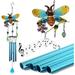 AVEKI Bee Wind Chimes Romantic Stained Glass Wind Chimes Xmas Gifts for Mom Indoor Outdoor Decor Unique Decorations for Home Garden Window Yard Patio Lawn Room Porch Balcony (Bee)