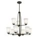 9 Light 2-Tier Chandelier 27.25 Inches Tall By 26.5 Inches Wide-Olde Bronze Finish -Traditional Installation Kichler Lighting 44052Oz