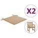 Dcenta 2 Piece Garden Chair Cushions Fabric Seat Cushion Patio Chair Pads Beige for Outdoor Furniture 19.7 x 19.7 x 1.2 Inches (L x W x T)