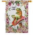 Angeleno Heritage Dont Care Toad Animals Critter 28 x 40 in. Double-Sided Decorative Vertical House Flags for Decoration Banner Garden Yard Gift
