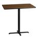 Flash Furniture 30 x 42 Rectangular Walnut Laminate Table Top with 23.5 x 29.5 Bar Height Table Base