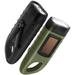 GeeRic 2-Pack Hand Crank Solar Powered Flashlight Emergency Rechargeable LED Flashlight Survival Flashlight Quick Snap Carabiner Dynamo Flashlight Torch for Outdoor Sports Black+Green