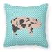 Mini Miniature Pig Blue Check Fabric Decorative Pillow