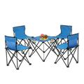 Oxford Cloth Steel Camping Folding Table and Chair Set Blue