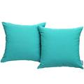 Modern Contemporary Urban Design Outdoor Patio Balcony Two PCS Pillow Set Blue Fabric