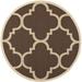 Safavieh Courtyard Becky Quatrefoil Indoor/Outdoor Area Rug 7 10 x 7 10 Round Dark Brown