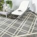 SAFAVIEH Courtyard Jasper Geometric Bordered Indoor/Outdoor Area Rug 6 7 x 9 6 Anthracite/Beige