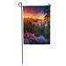 LADDKE Blue Snow Crater Lake National Park Wizard Island and Watchman Peak Oregon at Sunset Beautiful Garden Flag Decorative Flag House Banner 12x18 inch