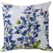 Woven Textile Company 18 Blue and Green Floral Outdoor Patio Square Throw Pillow