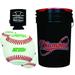 Diamond Sports DOL-1 HS Game and Practice | 30 Leather High School Baseballs with 6-Gallon Ball Bucket and Rods Insolated Can Sleeve