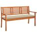 Suzicca 3-Seater Patio Bench with Cushion 59.1 Solid Eucalyptus Wood