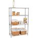 35 x 14 x 47 Kitchen Shelves SEGMART Rustproof 4-Shelf Shelving Unit with Adjustable Height Heavy Duty Wire Storage Shelf Shelf Unit for Keeping Clothes Snacks Textbooks Magazines Q0672