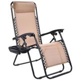 Folding Zero Gravity Chair Outdoor Picnic Camping Sunbath Beach Chair with Utility Tray Reclining Lounge Chairs