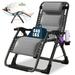 Slsy Ice Silk Zero Gravity Chair Folding Portable Padded Reclining Lounge Chair with Headrest Side Table Supports up to 440lbs