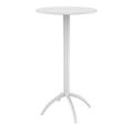 Luxury Commercial Living 42.5 White Durable Round Outdoor Patio Bar Table