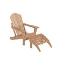 WestinTrends Malibu Outdoor Lounge Chair 2-Pieces Adirondack Chair Set with Ottoman All Weather Poly Lumber Patio Lawn Folding Chairs for Outside Pool Garden Backyard Beach Teak