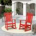 GARDEN Set of 2 Classic Plastic Adirondack Porch Rocking Chairs Red